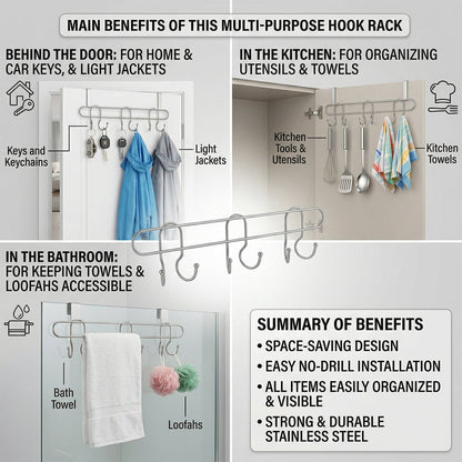 wall mount hanging hook rack