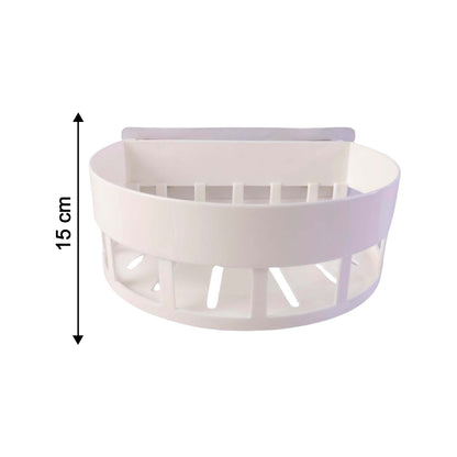 Self-Adhesive Corner Bathroom Shelf with Fast-Drain Holes (1 Pc)
