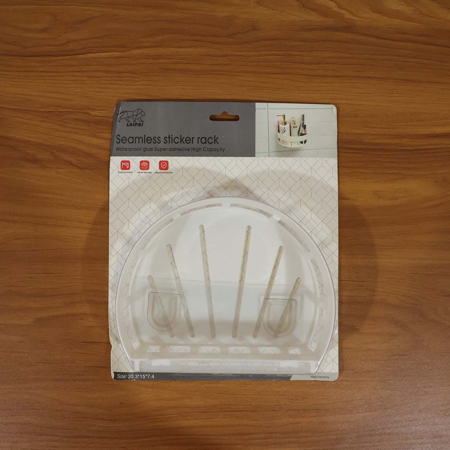 Self-Adhesive Corner Bathroom Shelf with Fast-Drain Holes (1 Pc)